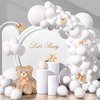135pcs White Balloons Different Sizes 18" 12" 10" 5" White Latex Balloon Garland Arch Kit for Boys Girls Birthday Baby Shower Wedding Anniversary Graduation Party Decorations (03-White)