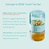 ZENS Modern Portable Gongfu Tea Set, Unique Small Loose Leaf Tea Infuser Pot with Double Walled Tritan Cup and Travel Gift Case.
