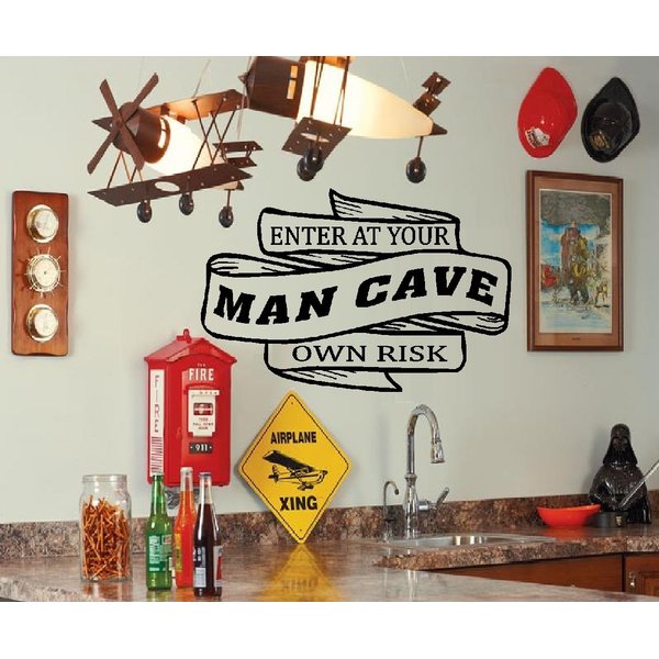 BestPricedDecals Man Cave: Enter at Your Own Risk #1 ~ Wall Decal, Home Decor 13" X 20"