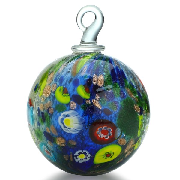 QFkris 4" Hand-Blown Glass Friendship Balls for Hanging Gardens Window Outdoor Gazing Ball Witch Balls Glass Ornament