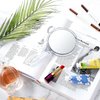 Jetec Hand Mirror Double-Sided Handheld Mirror 1X/ 2X Magnifying Mirror with Handle Transparent Hand Mirror Rounded Shape Makeup Mirror (Clear)