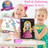 pigipigi Art Craft Activity for Kids: Foil Art Princess & Unicorn DIY Toy Kit, No Mess Creative Travel Supply Set, Idea Birthday Christmas Valentine Gift for Girl Boy Children 3 4 5 6 7 8 9 Year Old