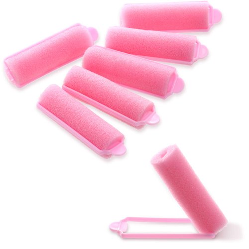 Zhehao 36 Pcs Pink Foam Sponge Hair Rollers 2.76 Inch Small Flexible Sleeping Hair Curlers Soft Hairdressing Curlers for Women Girls Hair Styling(Pink, 2 cm Diameter)