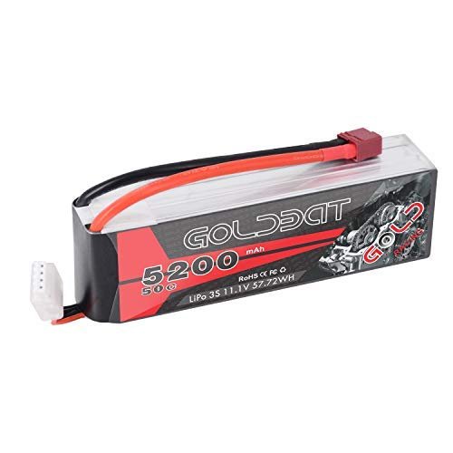 GOLDBAT 3S Lipo Battery 5200mah 11.1V 50C LiPo RC Battery Soft Case Pack with Deans Plug and XT60 Connector for RC Evader BX Car RC Truck Truggy RC Hobby