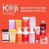 Koji White Kojic Acid & Hyaluronic Acid Skin Brightening Soap for Hydrating, Face Moisturizer, Skin Radiant, Cleansing Bar, Reduces the Appearance of Wrinkles with Vitamin E, Vegan, 2.82 Oz (2 Bars)