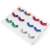 Rainbow Eyelashes 6 Pairs Colorful Tinsel Glitter Lashes Halloween False Lashes Rainbow Accessories For Christmas Circus Dance Dress Cosplay Costumes Supplies