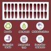 ANDGING Matte Red Press on Nails Long Coffin Fake Nails for Women Girls Glue on Nails Acrylic Square False Nails Full Cover Manicure Press on Nail Reusable Gel Stick on Nails for Wedding 24Pcs A-1
