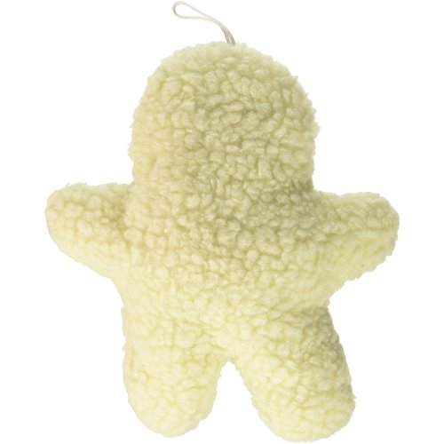 Boss Pet Products 08805 Digger's Fleece Plush Characters Cuddly Gingerbread Shape Dog Toy with Squeaker, White/Cream