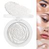 Pearl White Face Highlighter Makeup Shimmer Glitter Rose Sparkly Highlighters Makeup Powder Palette for Face Cheek Skin iluminadores iluminador (pearl white)