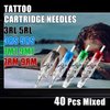 40Pcs Assorted Tattoo Cartridge Needle RL RS M1 RM - NAQASE Tattoo Cartridge 3RL 5RL 3RS 5RS 7M1 9M1 7RM 9RM 12# 0.35mm