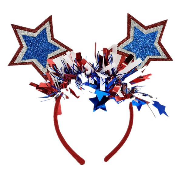 AVMBC Independence Day Headband 4th of July Headband Glittery Stars Headband Stars Hair Accessory Patriotic Head Wear Gifts Head Bands for Independence Day Party Hair Accessories