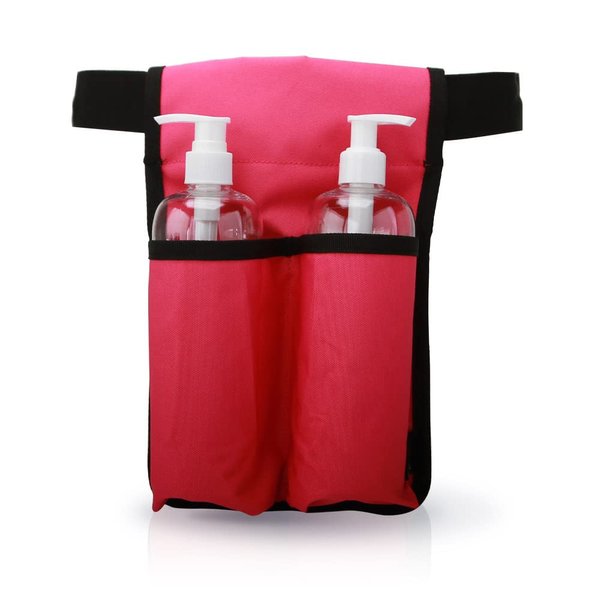 LANLAOER Massage Holster Massage Bottle Holster Oil Waist Organizer Professional Lotion Holster for Massage Therapist (Bag Only)(Two Bottles,Red Rose)