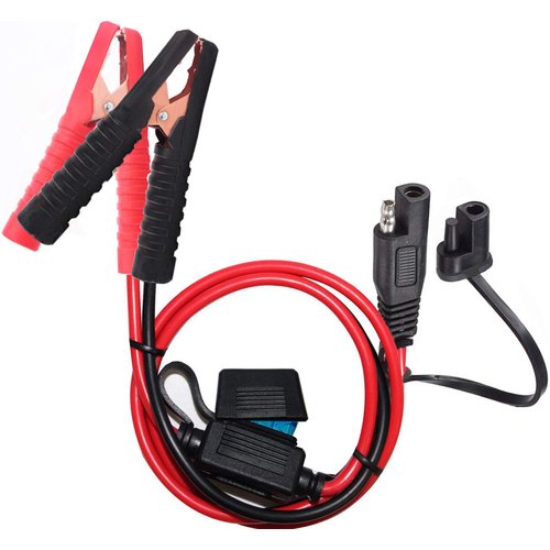 YETOR 10AWG Battery Alligator Clips,SAE Quick Release Adapter to Alligator Clips with 2FT,SAE Clip Connectors Extension Charging Cable for Cars Motorcycles