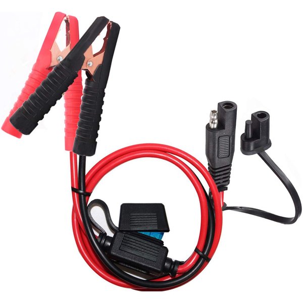 YETOR 10AWG Battery Alligator Clips,SAE Quick Release Adapter to Alligator Clips with 2FT,SAE Clip Connectors Extension Charging Cable for Cars Motorcycles
