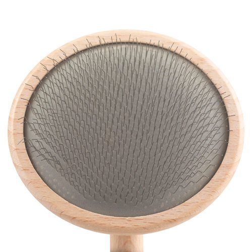 Chris Christensen Dog Brush, Mark VIII RoundSlicker Brush, Groom Like a Professinal, Stainless Steel Pins, Lightweight Beech Wood Body, Ground and Polished Tips