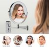 Ovente 7" Wall Mount Makeup Mirror, 1X & 7X Magnifier, Adjustable Spinning Double Sided Round Reflection, Extend, Retractable & Folding Arm, Bathroom & Vanity Décor, Polished Chrome MNLFW70CH1X7X