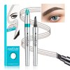 Eyebrow Pencil Eyebrow Microblading Pen Eyebrow Pen Micro 4 Point Brow Pen Lift & Snatch Eyebrow Microblading Pen Long-Lasting Waterproof Natural Eyebrow Pen Eyebrow Hair for Beauty Lovers Dark Brown