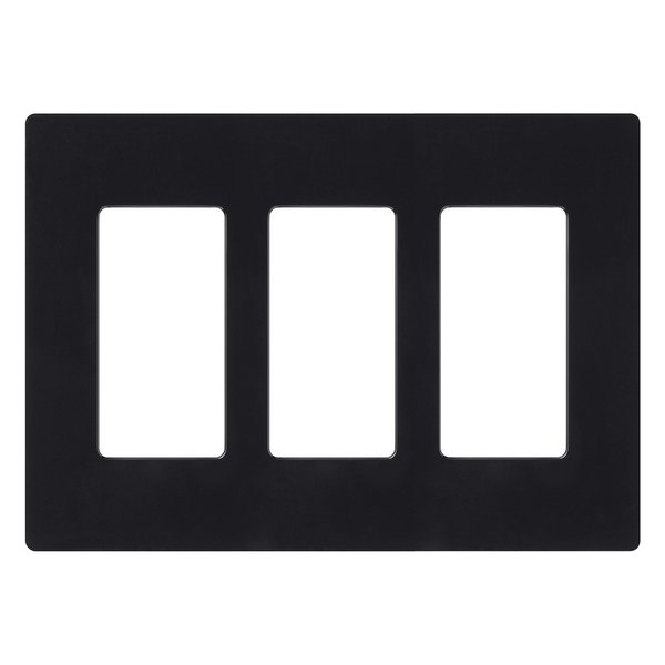 Lutron Claro 3 Gang Decorator/Rocker Wallplate, Gloss, Black (1-Pack) | CW-3-BL