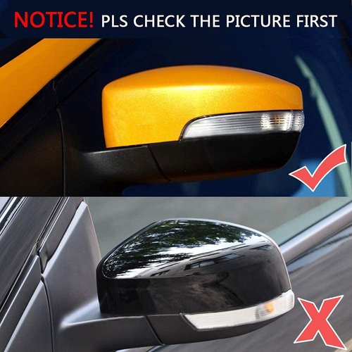 Sequential Blinker Car Rear View Mirror Side Marker Lights LED Turn Signal Lamp Assembly Replacement For Ford Kuga Escape Ecosport 2013-2018,C-Max 2013-2017, Focus 2012-2018 Smoked Lens