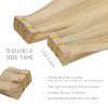 WENNALIFE Tape in Hair Extensions Human Hair, 20pcs 50g 18 inch Light Blonde Highlighted Golden Blonde Remy Hair Extensions Straight Human Hair Tape in Extensions Skin Weft Tape Extensions Human Hair