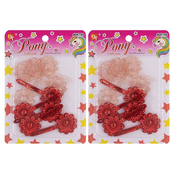20 Pcs Hair Clips Barrettes Colorful Metallic Glitter Galactic Sprinkles Head Pins Accessories for Kids Children Girls Toddlers Women All Ages (Red)