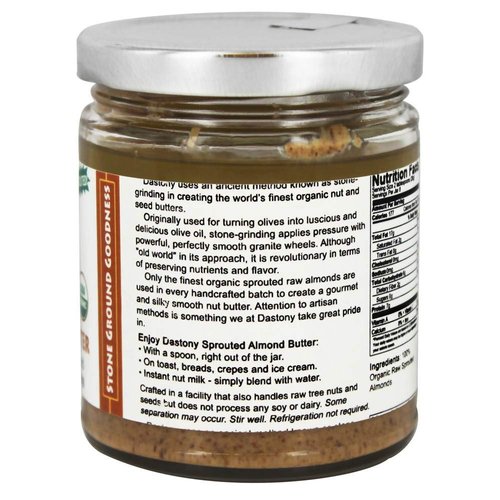 DASTONY Organic Sprouted Almond Butter, 8 OZ
