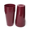 Rolling Sands 22 Ounce Reusable Plastic Stadium Cups Maroon, 8 Pack, Made in USA, BPA-Free Dishwasher Safe Plastic Tumblers