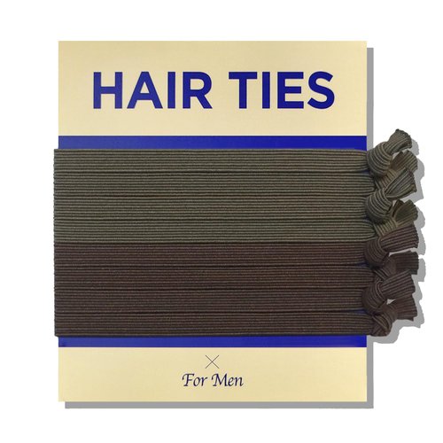 HAVHAF Knotted Mens Hair Ties For Men - No damage Crease Breakage Man Bun Hair Tie Men with Long Hair, For Buns Curly Thick Elastic Hair Ties For Guys, Perfect hairtie For Men (Thin(8 pcs), Mud)