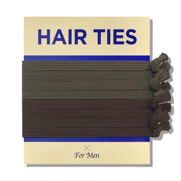 HAVHAF Knotted Mens Hair Ties For Men - No damage Crease Breakage Man Bun Hair Tie Men with Long Hair, For Buns Curly Thick Elastic Hair Ties For Guys, Perfect hairtie For Men (Thin(8 pcs), Mud)