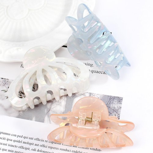 Jayongnee clip Shell Hair Claw Clips Strong Hold Big Hair Jaw Clips for Thick Hair - Bohemian claw clip with Thin Hair Design, Hair Claw Clips for Fashionable Looks - Firm and Attractive
