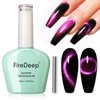 Firedeep 9D Cat Eye Gel Nail Polish 16ml Galaxy Deep Purple Chameleon Gel Polish LED/UV Soak Off Nail Polish Kit with Magnet