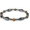 PURPLE WHALE 7" Black Hematite Bead Yellow Gemstone Stretch Bracelet for Men Women -Te015