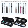 Compact Toothbrush Travel Case for Oral-B Pro 1000/1500/Oral-B Smart 1500 Electric Toothbrush, Electric Toothbrush Travel Case for Philips Sonicare ProtectiveClean 4100/5100/7500 Toothbrush . Black