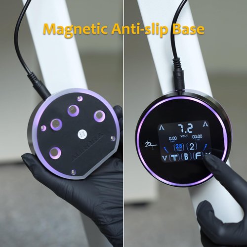 Dragoart Aurora 3 Tattoo Power Supply 0-16V for Tattoo Gun Tattoo Machine, Dot-Work 3 Preset Voltages Dual Output Touch Screen Color Varies by Voltage, Professional Tattoo Power Supply Box(Silver)