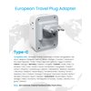 [2-Pack] European Travel Plug Adapter, VINTAR Foldable International Travel Adapter with 4 Outlets 4 USB Ports(2 USB C), 8 in 1 Type C Travel Essentials Charger for US to Most of Europe Spain France