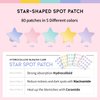 Star Spot Acne/Pimple Patch For Face, Hydrocolloid, Niacinamide, Ceramide, Cute Pastel Colors, Protecting & Healing, Prevent scarring, Blemish remover, Ideal for Blemish Spots, made in Korea 80 counts