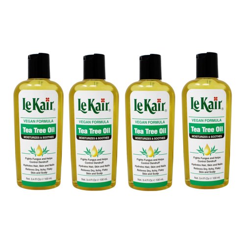 Le Kair Tea Tree Oil Hair & Body Oil - Vegan Formula 3.4 Ounce - 4 Pack