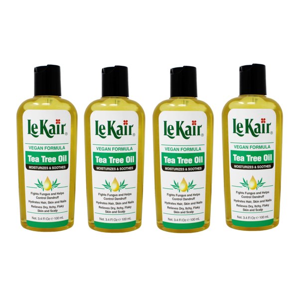 Le Kair Tea Tree Oil Hair & Body Oil - Vegan Formula 3.4 Ounce - 4 Pack