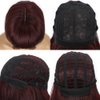 GUOJIAN 12 Inch Short Bob Wigs with Bangs Straight Bob Wigs for Women Synthetic Bob Wigs Natural Looking for Daily Party Cosplay (12inch, wine red)