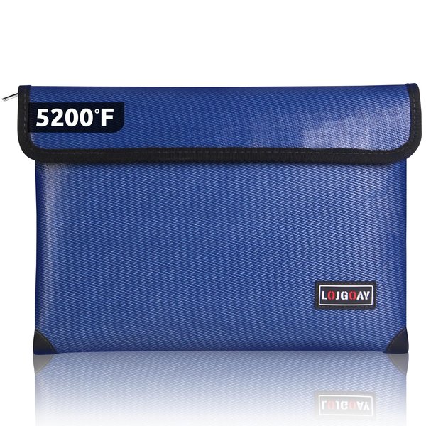 Fireproof Document Bag - with 5200°F Heat Insulated, Waterproof Fireproof Bag with Zipper, 8 Layers of Functional Materials , Fireproof Money Bag for Cash/Documents/Valuables, Fire bag 11"x7.7"