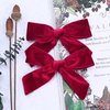 CEELGON 2PCS 5" Big Velvet Bows for Girls Dark Red Hair Bows for Toddler Girls Hair Clips Hair Accessories For Little Girl Pigtail Bows