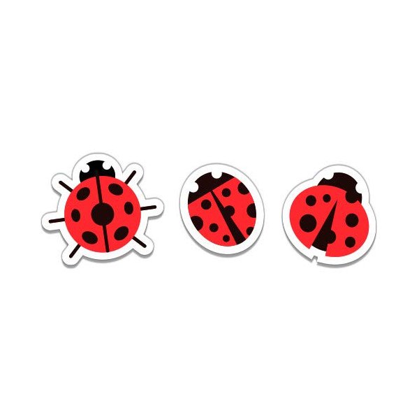 GT Graphics Set of Cute Ladybugs - 8" Each Vinyl Stickers Waterproof Decals