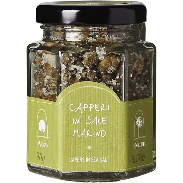 Capers in Sea Salt - La Nicchia - Pantelleria Island, Sicily - 90 gr