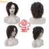 QUEENTAS Dreadlock Wigs for Black Women and Men Short Curly Big Afro Braided Wigs Faux Locs Twist Braiding Synthetic Wigs (Black to Brown)
