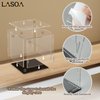 LASOA Acrylic Display Case for Collectibles, Alternative Glass Display Box with Black Base and Lid, Self-Assembly Clear Storage Showcase for Figurine Memorabilia (6x6x6inch;15x15x15cm)