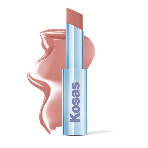 Kosas Wet Stick Moisturizing Shiny Sheer Lipstick with Ceramides, Hyaluronic acid, Peptides and Mango Butter - Soothes, Softens, and Moisturizes Lips – Hot Beach