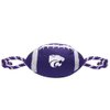 Pets First NCAA Kansas State Wildcats Nylon Football Dog Toy, Tough Quality Nylon Materials, Strong Pull Ropes, Inner Squeaker, Collegiate Team Color