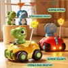 Uregoio 2 Pack Remote Control Cars for Toddlers 1-3, Dinosaur Car for Kids Age 2-4, Babies Toys for 18+Months, RC Car with LED Lights & Music, Boys and Girls Christmas Birthday Gifts 2 3 4 5 Years Old