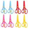 8 Pack Preschool Training Scissors Kids Plastic Playdough Scissors Childrens Toddler Safety Scissors Handmade Art Craft Scissors Left Handed Training Spring Scissors