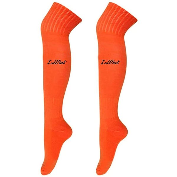 Luwint Knee High Socks for Soccer Baseball Costume, Men and Women size 6-10, 1 Pair (Orange)